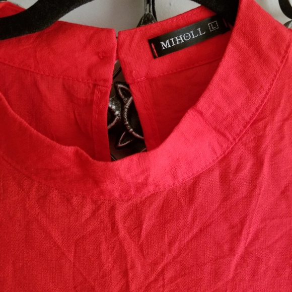 MIHOLL Red Ruffle Babydoll Top NWOT - Picture 5 of 7